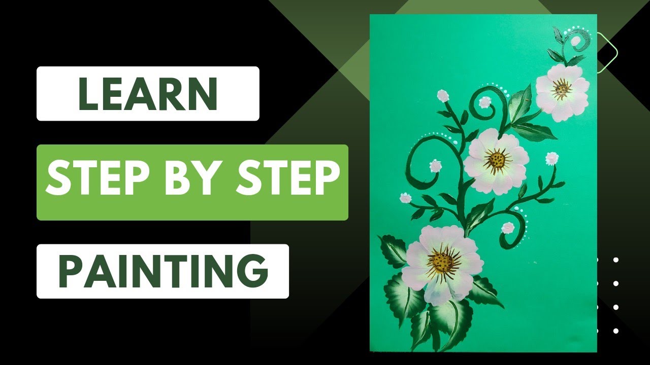 How to paint Flowers with Acrylics for Beginners | Flower painting ...