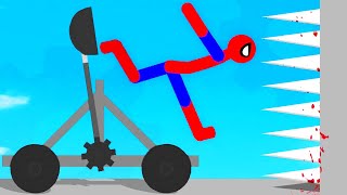 I Made Spiderman feel real Pain... (Stickman Destructon 3)