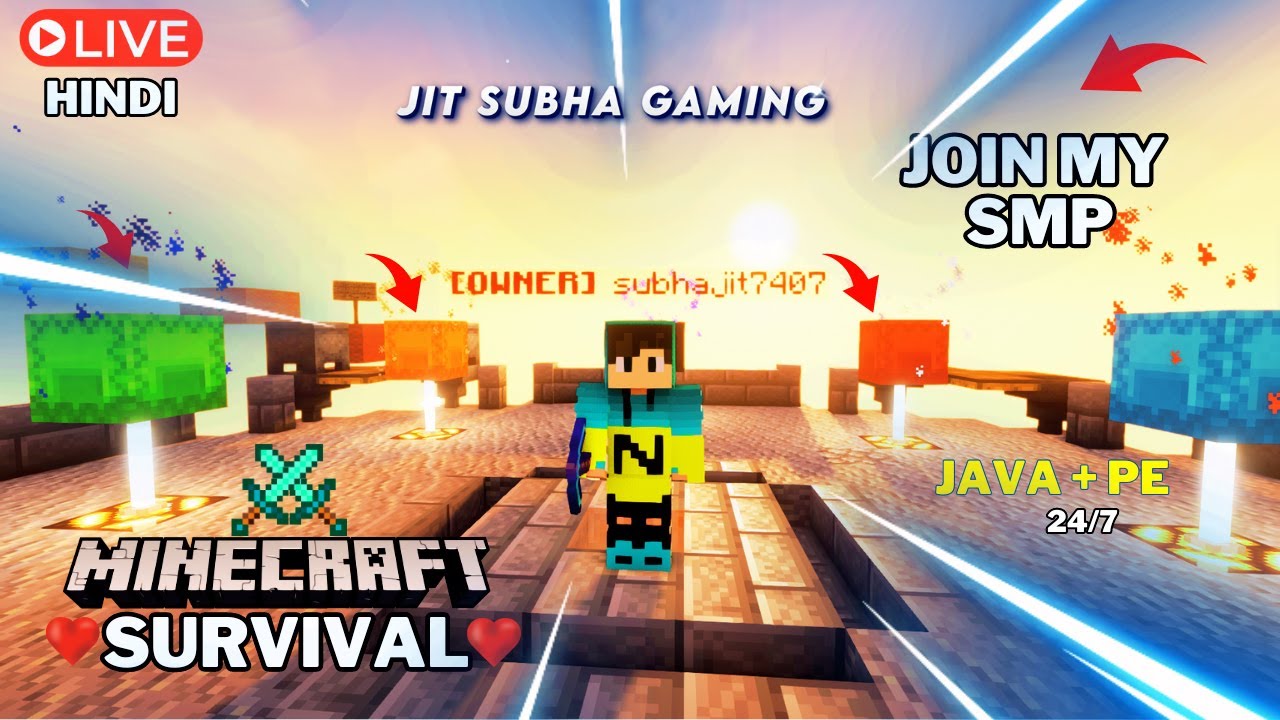 Minecraft Live || 24/7 Minecraft Smp || Minecraft Live Hindi || Java ...