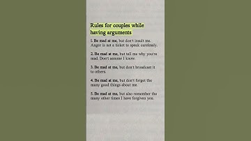 Rules for couples while having arguments #shorts