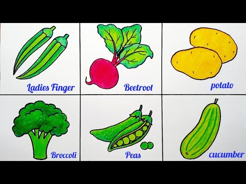 Let's learn how to draw vegetables in easy and simple steps | vegetable |  Easy vegetables drawing ideas | By Drawing Book | Like my page and click on  the follow button.