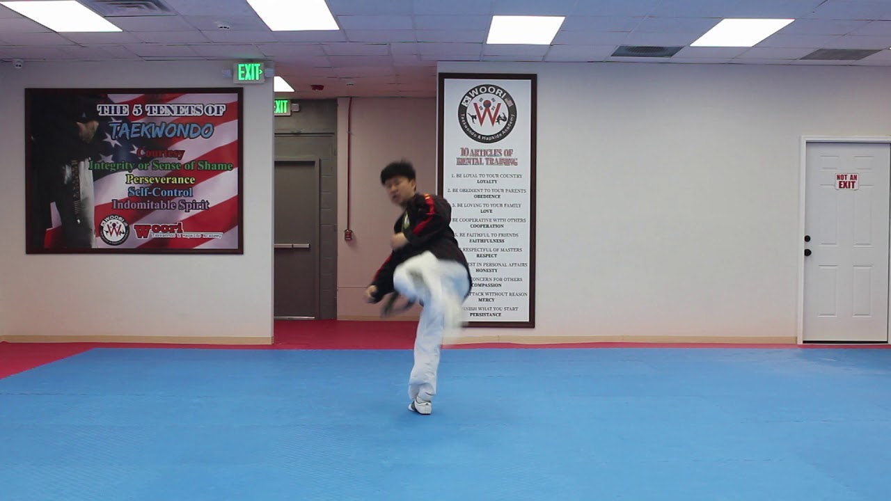 Taekwondo High Red belt kicking combination YouTube