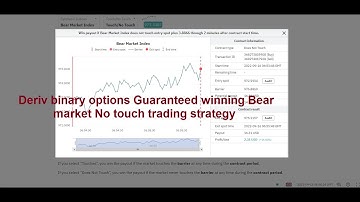 Deriv binary options Guaranteed winning Bear market No touch trading strategy
