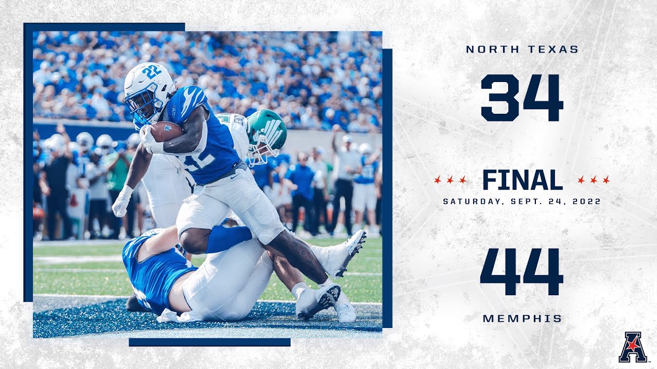 North Texas 34, Memphis 44 (Sept 24, 2022) YouTube