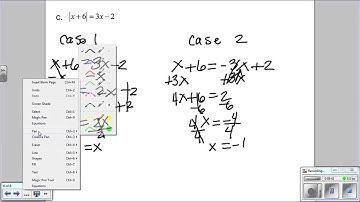 Algebra 2 Video 1.4 Absolute Value Equations