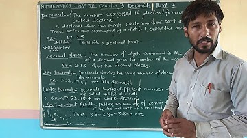 CLASS 7 MATHS CH 3 DECIMALS  PART 1 BY RANJEET SIR