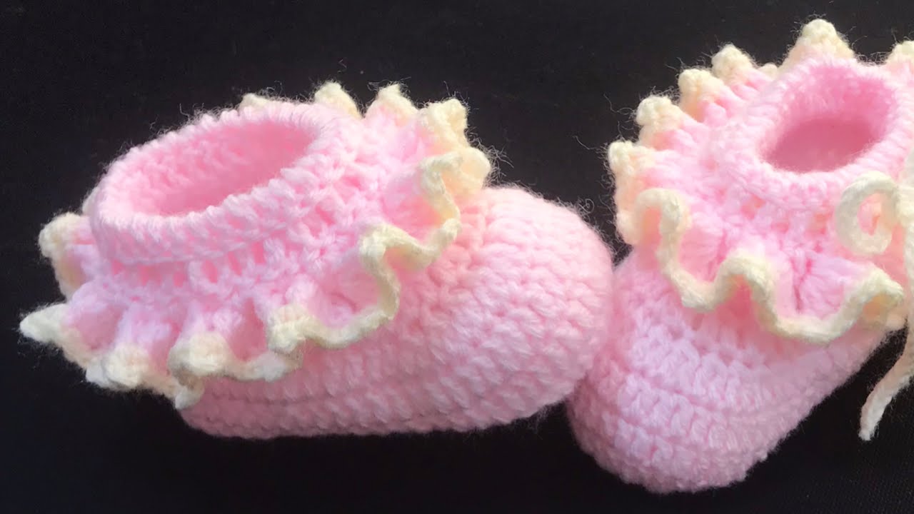 Zapatitos o para a crochet o ganchillo 3-6M Botitas para bebé for Baby - YouTube