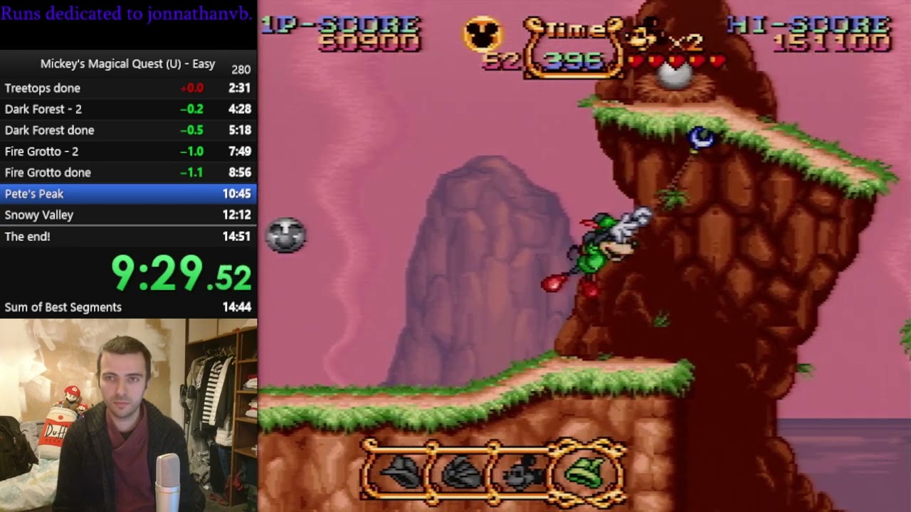 The Magical Quest Starring Mickey Mouse (Easy) Speedrun - 