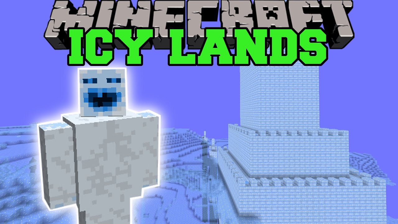 Minecraft THE ICY LANDS (DIMENSION OF PUNS, MOBS, & STRUCTURES!) Mod