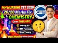 Mh Nursing Cet 2026 🤫| Chemistry Important Chapters 🔥| Imp Questions & Topics | PYQs & MCQ Questions