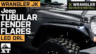 Jeep Wrangler JK Officially Licensed Tubular Fender Flares with LED DRL Review & Install