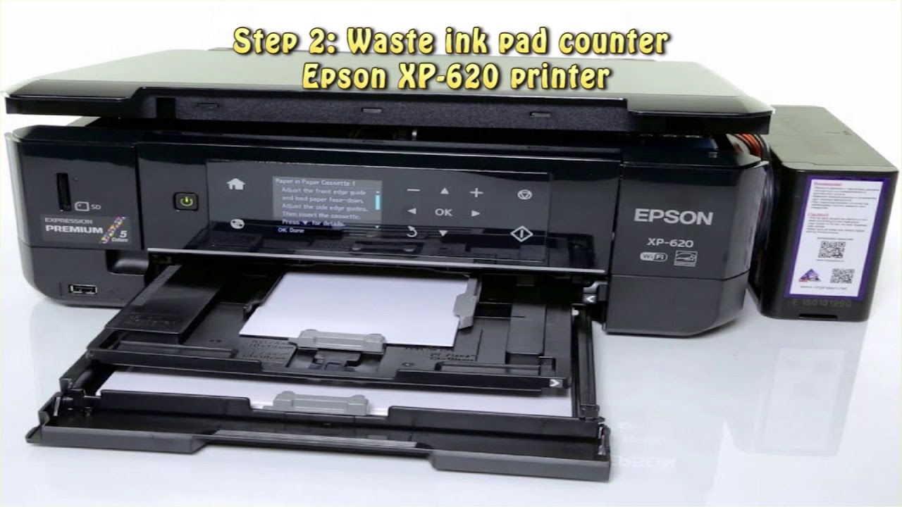 Reset Epson XP 620 Waste Ink Pad Counter - YouTube