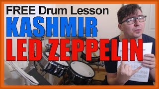 ★ Kashmir (Led Zeppelin) ★ FREE Video Drum Lesson | How To Play SONG (John Bonham)