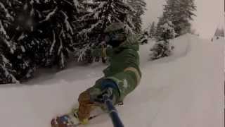 Snowboarding with GoPro in France on the Mont Blanc