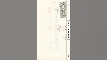 3-Digit Number with Middle 0 | Q-34 | UPSC CSAT 2018 - SET 