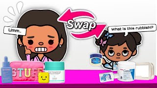 SKINCARE SWAP With My Little Sister || TOCA BOCA roleplay *VOICED*