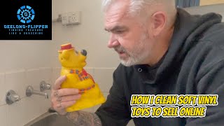 How to Clean Soft Plastic Toys to Sell Online Lets Clean Up a Vintage Flexible Vinyl Humphrey B Bear