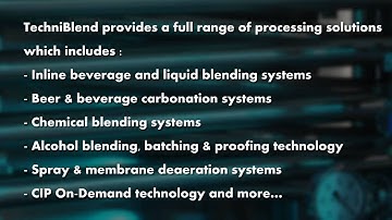 Blending, Deaeration & Carbonation System From TechniBlend