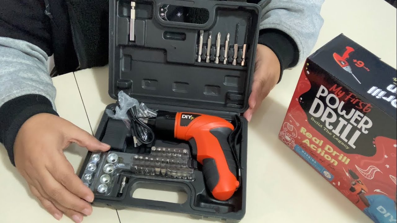 My First Power Drill Set - Real Cordless Drill for Boys and Girls - Lightweight