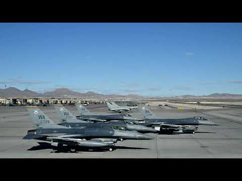 Red Flag-Nellis Take offs End of Runway - Time Lapse.