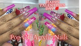 POP OFF ACRYLIC NAILS | VALENTINES DAY NAILS | BEGINNER NAIL TECH |PHILLY