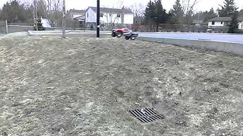 Slow motion traxxas slash 4x4 jump