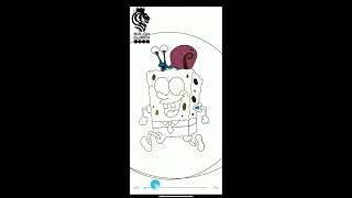 how to draw spongebob on mobile at infinity design app كيف ترسم سبونج بوب علي الهاتف 