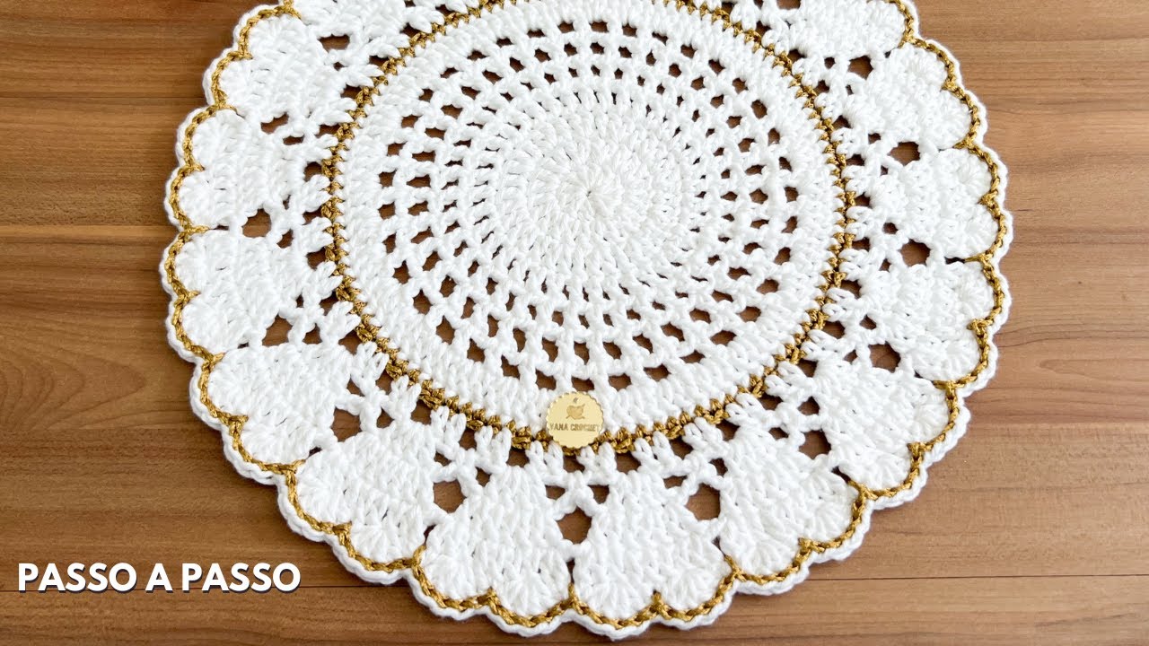 Passo a Passo Sousplat CHÁ Ágape - Jogo Americano Para Mesa Posta de Coração #crochet #crocheting