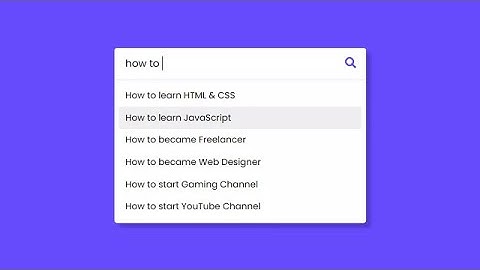 Search Bar with Auto complete Search Suggestions using HTML CSS & JavaScript