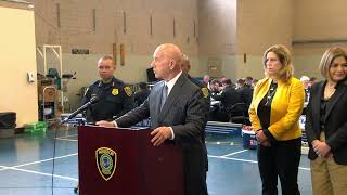 Mayor Whitmire tours facilities where HPD is reviewing thousands of suspended incident reports