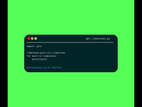 Python pytz - Get list of all time zones
