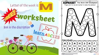 FREE Letter M - Learn Alphabets in fun way - Letter of the week M Color finger print