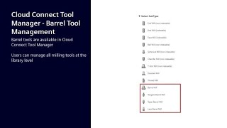 Cloud Connect Tool Manager in NX CAM - Barrel Tool Management