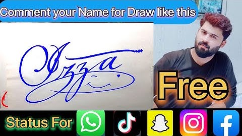 Izza Name Signature Calligraphy Status | How to Cursive write with cut Marker #izza