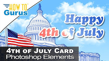 How You Can Make a Happy 4th of July Blue Line Art Card in Photoshop Elements