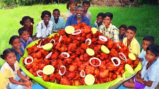 CHICKEN PAKODA RECIPE | Crispy Chicken Pakoda Cooking and Eating in Village | Farmer Cooking