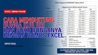 Cara Menghitung Bunga KUR BRI dan Suku Bunganya dengan Rumus Excel