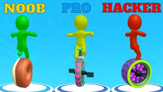 NOOB vs PRO vs HACKER - Turbo Skater Race Stars! WHO IS BEST screenshot 1