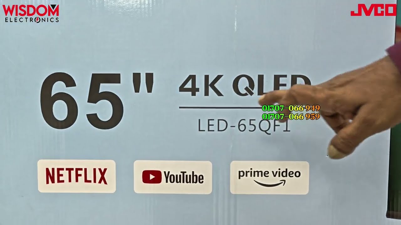 JVCO 65"Google QLED TV Unboxing (Model: 65QF1) Full Review by Wisdom Electronics BD 💎📺