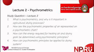Lecture 2–Psychrometrics