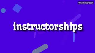 Instructeurs - Comment Dire Instructeurs ? Instructorships - How To S