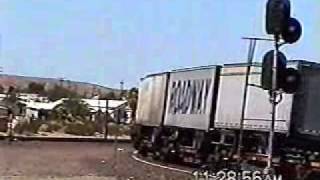 EB UPRR Auto rack-Intermodal Train Passing thru Daggett Jct CA