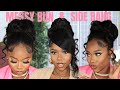 HIGH MESSY BUN AND SIDE BANG HAIR TUTORIAL | STEP BY STEP TUTORIAL | Chev B.