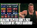 Pat McAfee Reacts To MAJOR NFL Reporter's Preseason Power Rankings