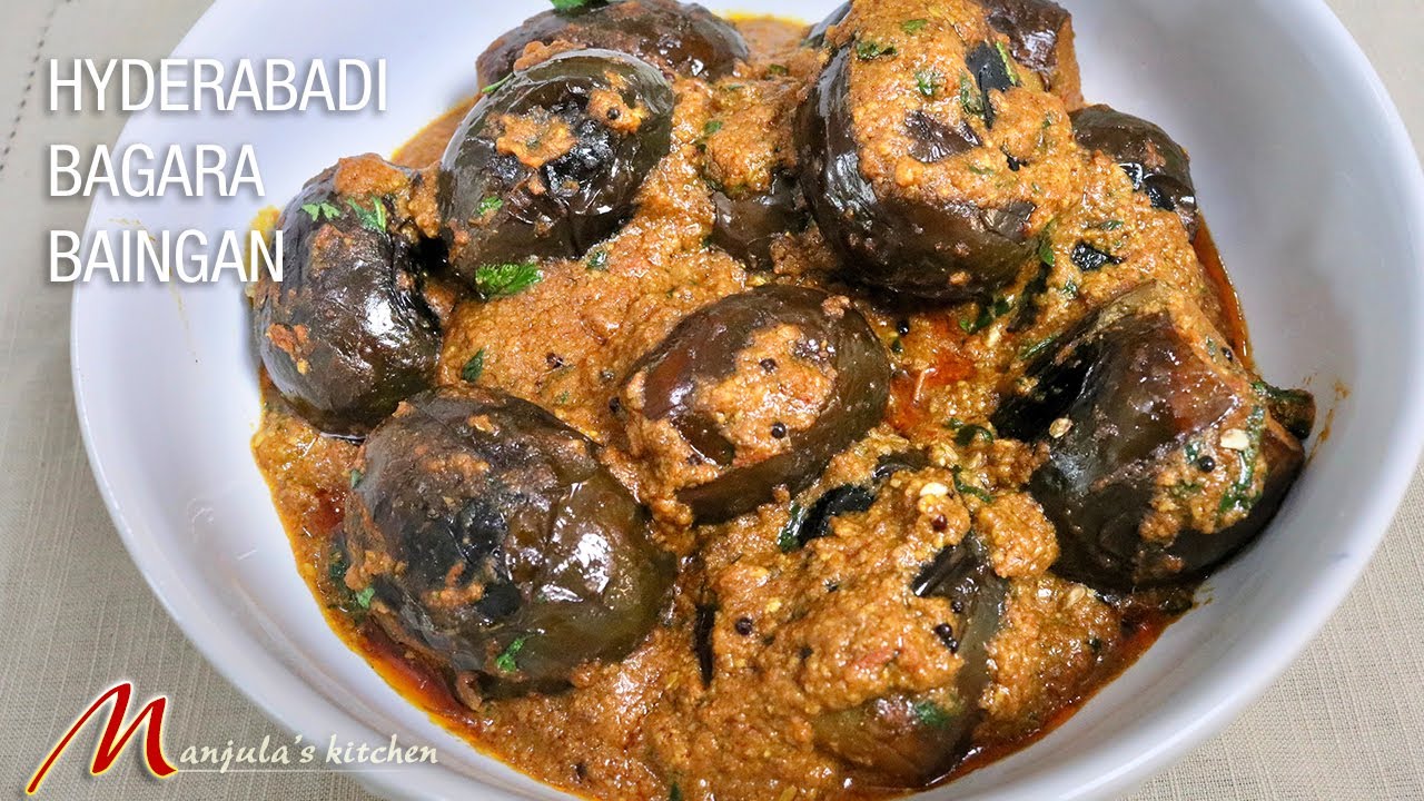 Hyderabadi Bagara Baingan (baby eggplant curry) Recipe by Manjula | Manjula