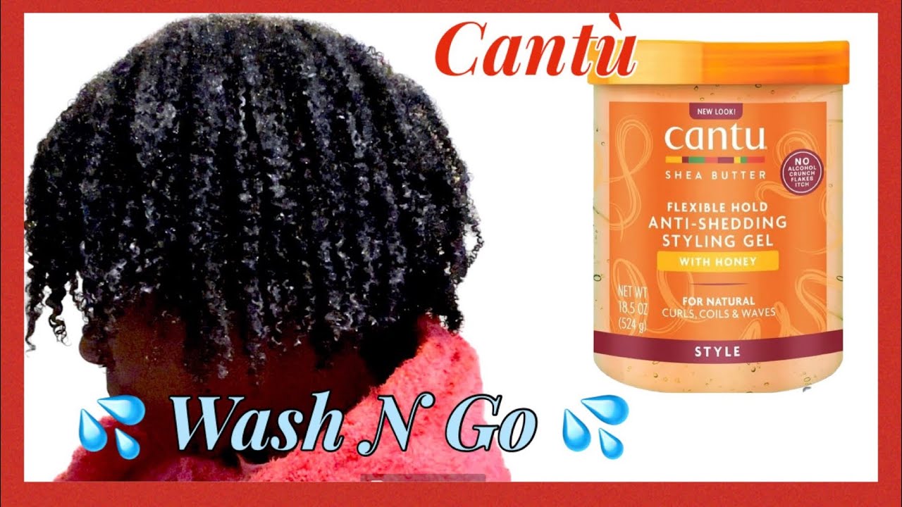 Wash and Go with CANTU Flexible Hold AntiShedding Styling Gel with