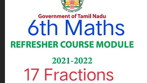 TN Class 6th Maths Refresher Course | Lesson 17 Fractions | Evaluation Answers