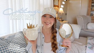 NEW COTTAGE DECOR THRIFT HAUL + DECORATE WITH ME 2024 | THRIFTING VINTAGE FINDS 🏡🪞