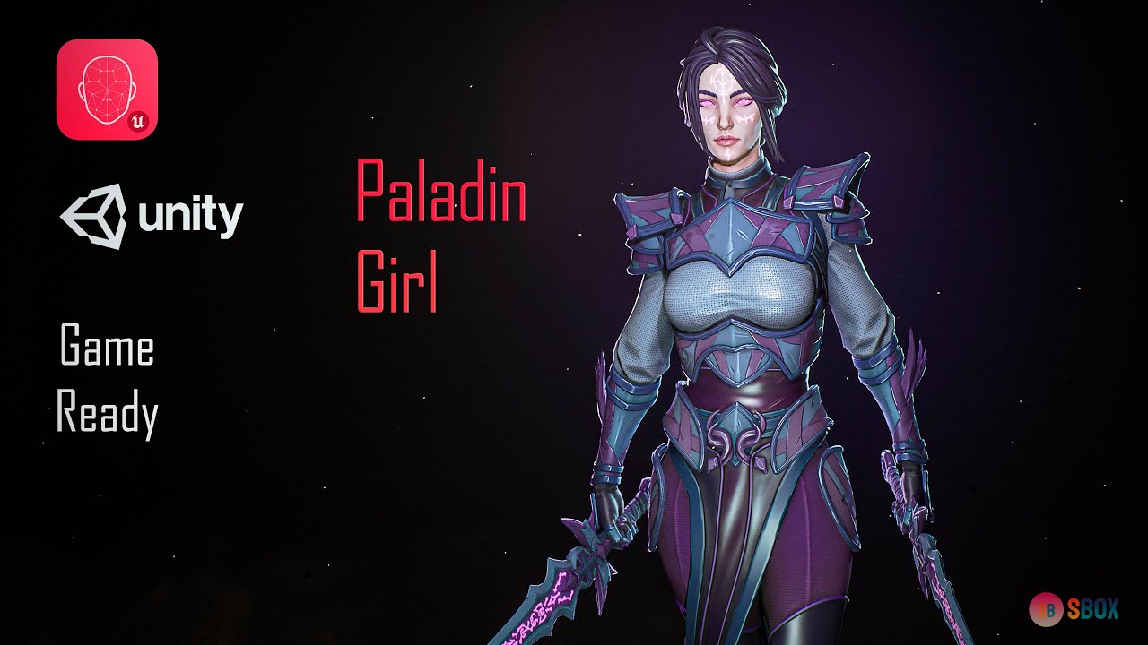 PREVIEW 3D CHARACTER - Paladin Girl - GAME READY MODEL - UNITY - YouTube