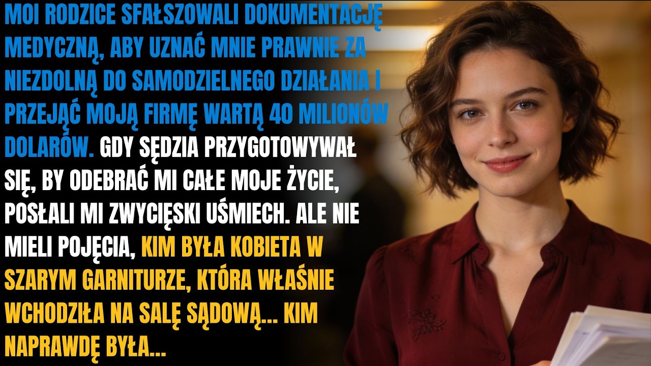 Moi rodzice zażądali w sądzie kontroli nad moim majątkiem — wtedy do sali weszła kobieta w szarym...